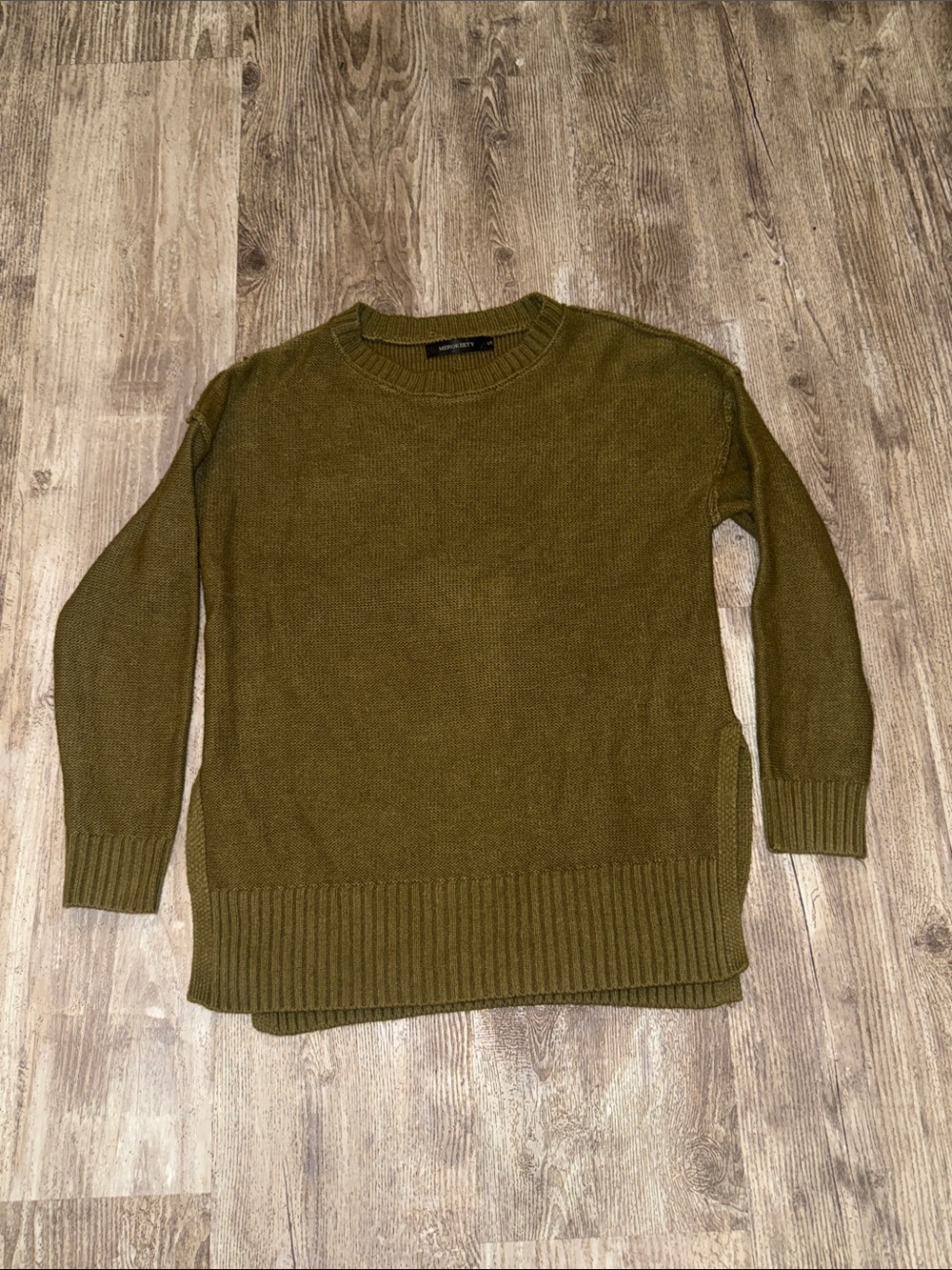 Women's Crewneck Sweater in Olive Green